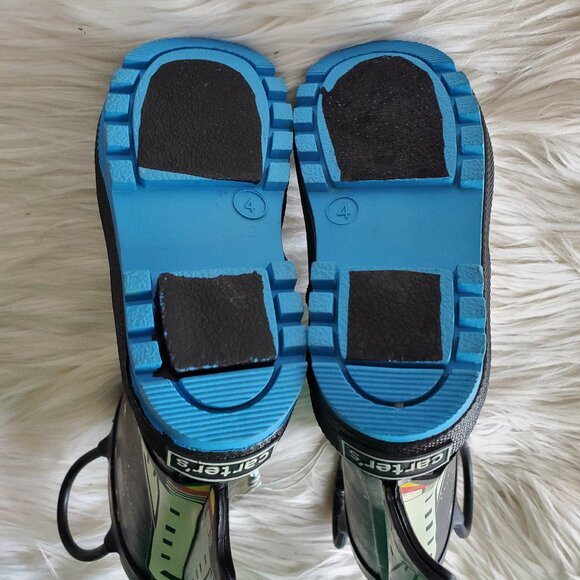 Carter's Kid's Black/Blue 4-D Space Rocket Waterproof Rain Boots SZ 4 - Picture 7 of 11